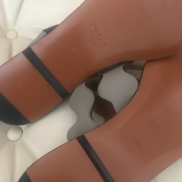 Chloé sandals in a beautiful Olive green/grey - Picture 4 of 5